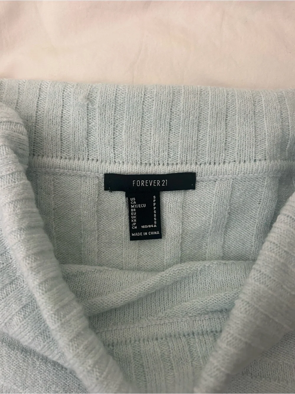 Forever 21 Light Blue Off-Shoulder Sweater